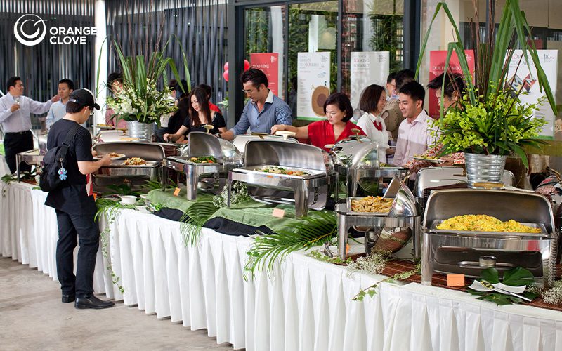 Determine the number of guests attending corporate catering
