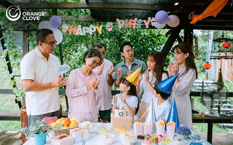 Multi Generation Family Celebrate Birthday